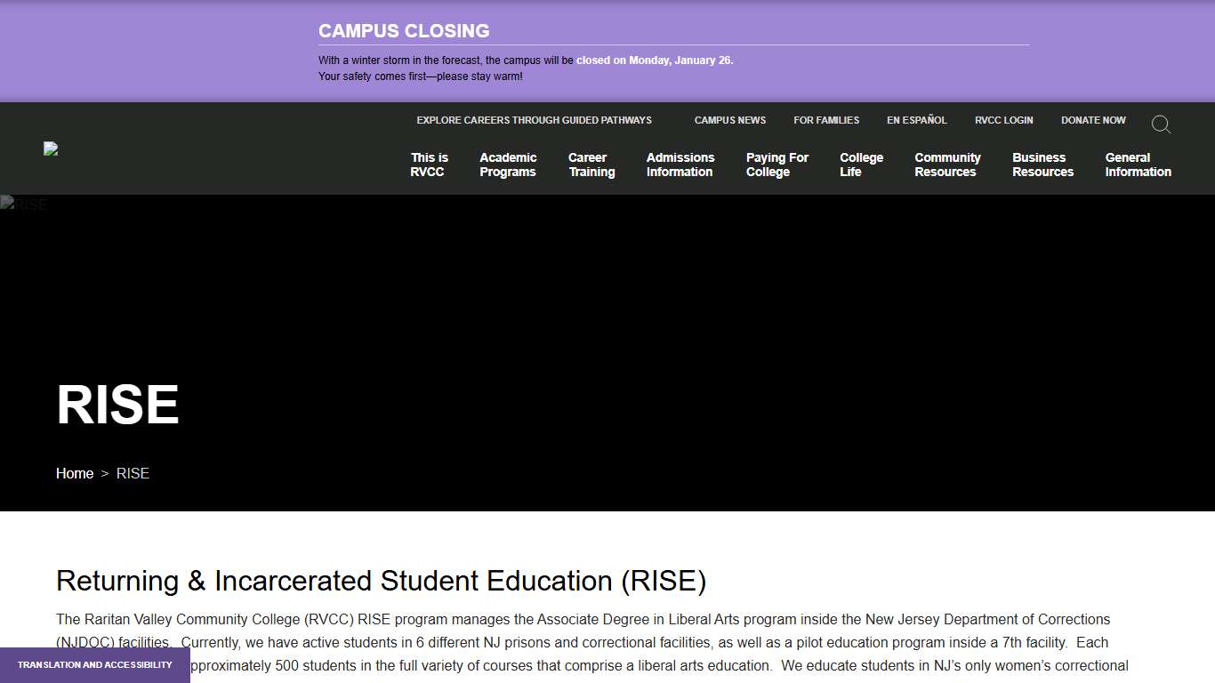 RISE Raritan Valley Community College, NJ